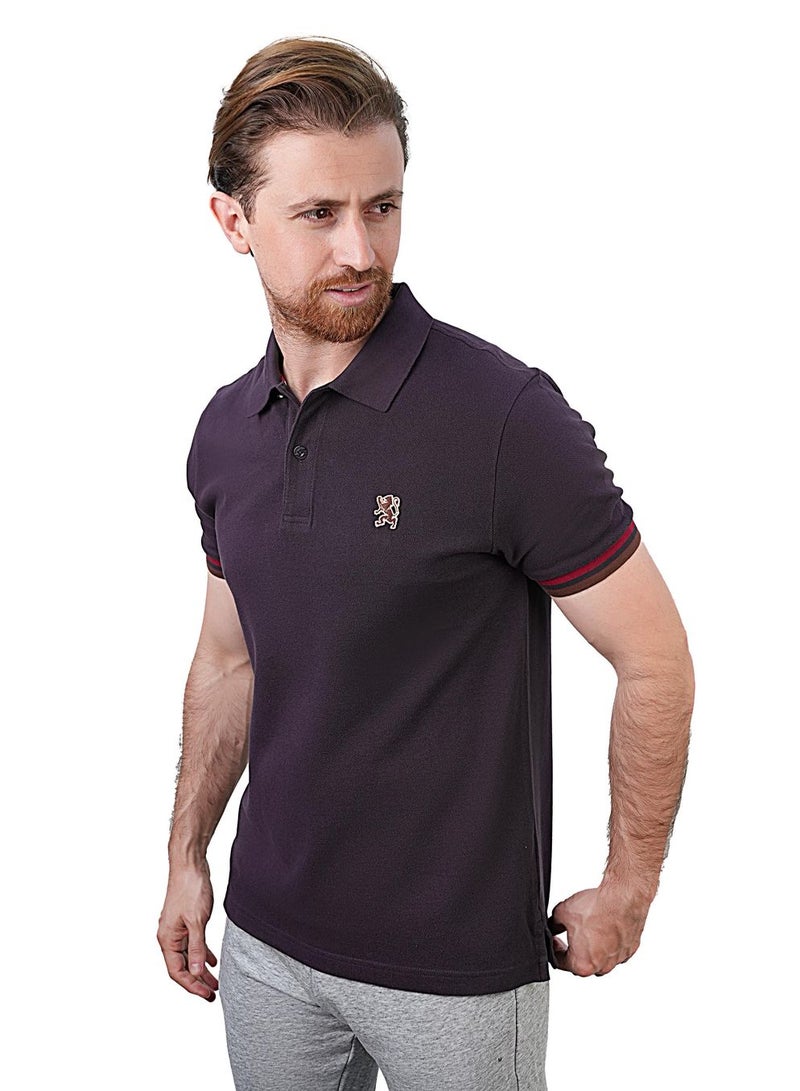 GIORDANO Men's Performance Polo: Classic Piqué, Tipped Collar, Embroidered Detail - Image 1
